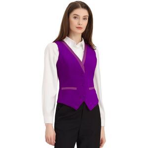 Velvet Suit Waistcoat Retro Sleeveless Steampunk Blazer Dressy Vest Purple